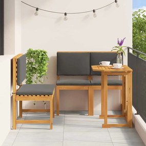 vidaXL Σετ Μπιστρό Κήπου 3 pcs Καφέ Μασίφ ξύλο ακακίας