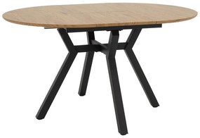 Extendable Table Frances MDF in sonoma-black color 100-140x100x75cm 140x100x75 εκ.