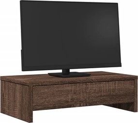 vidaXL Βάση Οθόνης με Συρτάρια Καφέ Δρυς 50x27x15 εκ. Επεξεργ. Ξύλο