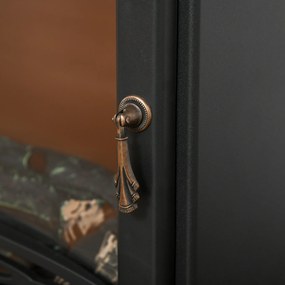 HOMCOM Ηλεκτρικό τζάκι LED αυτόνομο με εφέ φλόγας 900/1800W Μαύρο