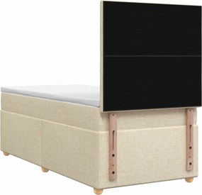 vidaXL Κρεβάτι box spring με στρώμα Κρεμ 100 x 200 cm Ύφασμα
