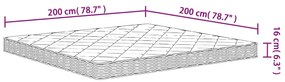 Στρώμα Αφρού Medium Soft 200x200 εκ. - Λευκό