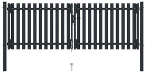 vidaXL Πόρτα με Διπλή Πόρτα και Φράχτη Ανθρακί 300x125 εκ. από Ατσάλι