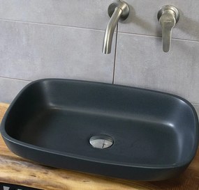 Poros Black Matt 52x33 - Επιτραπέζιος νιπτήρας