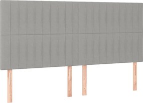 vidaXL Κρεβάτι Boxspring με Στρώμα &amp; LED Αν.Γκρι 180x200εκ. Υφασμάτινο