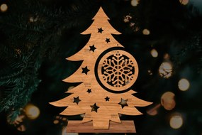 Σετ των 2 Intra απο ξύλο plywood 3mm-4mm πάχος - Στάση κοπής με λέιζερ Χριστουγεννιάτικα δέντρα Δίασταση 20x20 cm INTRAFABR-107554100