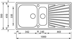 Νεροχύτης Sanitec Cometa 2VR Anti-scratch