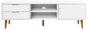 vidaXL Έπιπλο Τηλεόρασης MOLDE Λευκό 158x40x49 εκ. Μασίφ Ξύλο Πεύκου