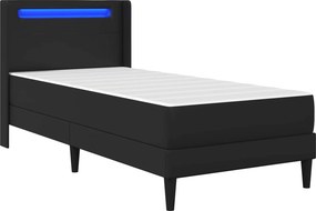 vidaXL Σκελετός κρεβατιού με στρώμα 90 x 190 cm Μαύρο