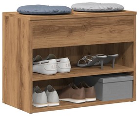 Πάγκος Παπουτσιών τεχνίτης Δρυς 60x30x45 εκ. Επεξεργασμένο Ξύλο