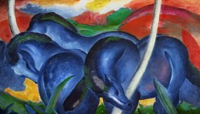 Marc, Franz - Εκτύπωση έργου τέχνης Big blue horses, (40 x 22.5 cm)