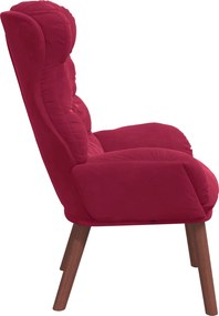 vidaXL Πολυθρόνα Κόκκινο 69 x 74 x 93 εκ. Βελούδο