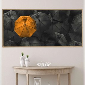Πίνακας σε Plexiglass με Θέμα &#8220;Orange Umbrella&#8221; σε ξύλινη Κορνίζα - 80cmx50cm