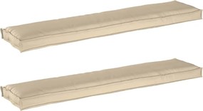 vidaXL Σετ Μαξιλαριών Πάγου 2 pcs Μπεζ 180 x 40 x 8 εκ.