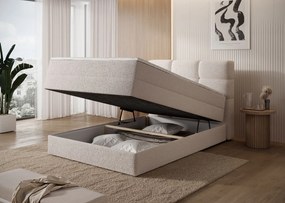 Επενδυμένο κρεβάτι Padion-Μπεζ-120 x 200