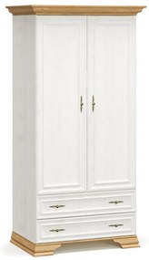 Ντουλάπα Jaden pakoworld δίφυλλη golden oak-λευκό antique 101x62x197,5εκ