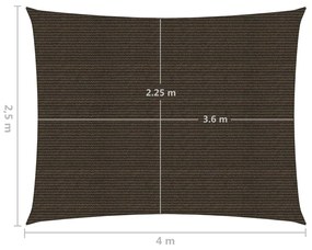 Πανί Σκίασης Καφέ 2,5 x 4 μ. από HDPE 160 γρ./μ² - Καφέ