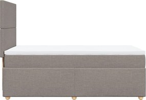 vidaXL Κρεβάτι Boxspring με Στρώμα Taupe 80x200 εκ. Υφασμάτινο