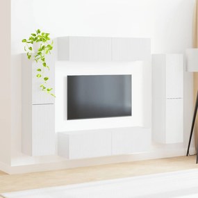 vidaXL Σετ επίπλου τηλεόρασης 8 pcs Υψηλής γυαλάδας λευκό