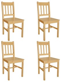 Καρέκλες Τραπεζαρίας 4 τεμ. από Ξύλο Πεύκου - Μπεζ