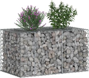 vidaXL Ανασηκωμένο κρεβάτι gabion Ασημί