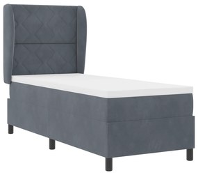 vidaXL Κρεβάτι με Σπαστό Στρώμα Σκούρο Γκρι 80x200 εκ. Βελούδο