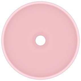 vidaXL Νιπτήρας Πολυτελής Στρογγυλός Ροζ Ματ 32,5x14 εκ. Κεραμικός