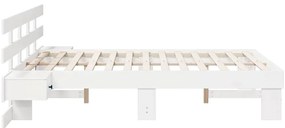 vidaXL Σκελετός Κρεβατιού με συρτάρι Λευκό 120 x 190 cm Μασίφ ξύλο