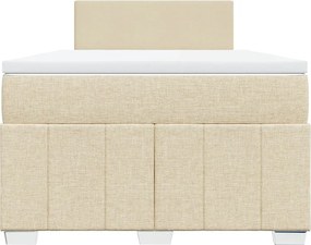 vidaXL Κρεβάτι Boxspring με Στρώμα Κρεμ 120x200 εκ. Υφασμάτινο