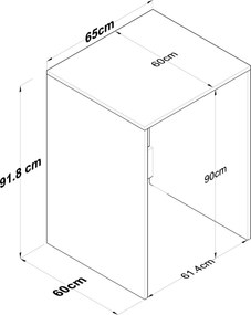 Ντουλάπι Πλυντηρίου Καρυδί / Λευκό FECEO 65x60x91.8