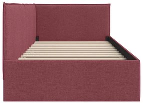 vidaXL Κρεβάτι Γωνίας με κεφαλάρι Μπορντό 90 x 200 cm ύφασμα
