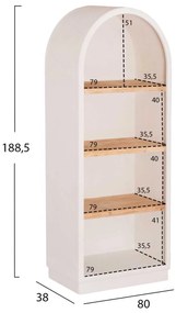 ΡΑΦΙΕΡΑ ΣΕΙΡΑ SANTORINI HM18044 MDF ΥΠΟΛΕΥΚΟ-ΡΑΦΙΑ ΞΥΛΟ ΕΛΑΤΟΥ ΦΥΣΙΚΟ 80x38x188,5Υεκ.