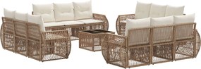 vidaXL Σετ Καναπέ Κήπου 13 pcs Μπεζ και Κρέμ συνθετικό ρατάν