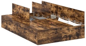 vidaXL Κρεβάτι Αποθήκευσης Καπνιστό Δρυς 120x200 εκ.