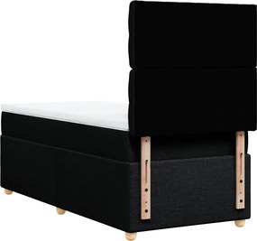 vidaXL Κρεβάτι Boxspring με Στρώμα Μαύρο 90x190 εκ.Υφασμάτινο