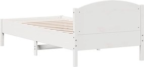 vidaXL Σκελετός Κρεβατιού Χωρίς Στρώμα Λευκό 100x200 εκ. Μασίφ Πεύκο