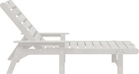 vidaXL Ξαπλώστρα Λευκό 195,5 x 53 x 98,5 εκ HDPE