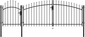 vidaXL Πόρτα Κήπου Woerden Μαύρη Ατσάλινη 1,25x4 μ.