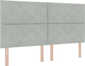 vidaXL Κρεβάτι box spring με στρώμα Ανοιχτό γκρι 180 x 200 cm Βελούδο
