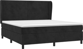 vidaXL Κρεβάτι Boxspring με Στρώμα Μαύρο 180x200 εκ. Βελούδινο