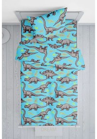 Σεντόνια Παιδικά Ρεξ (Σετ 3τμχ) Turqoise Viopros Semi-double 180x275cm 100% Cotton