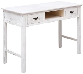 Τραπέζι Κονσόλα Αντικέ Λευκό 110 x 45 x 76 εκ. Ξύλινο