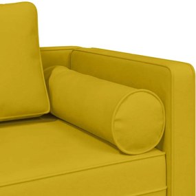 vidaXL Ανάκλιντρο Κίτρινο Υφασμάτινο με Βελούδινο