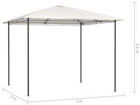 vidaXL Κιόσκι Κρεμ 3 x 3 x 2,6 μ. 160 γρ./μ²