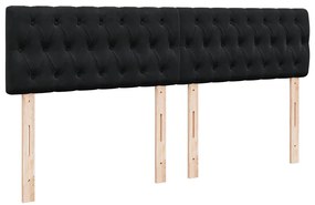 vidaXL Κρεβάτι Boxspring με Στρώμα Μαύρο 180x200 εκ. Βελούδινο