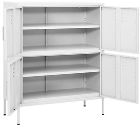 vidaXL Ντουλάπι Αποθήκευσης Λευκό 80 x 35 x 101,5 εκ. από Ατσάλι