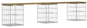 vidaXL Παγκάκι Κήπου Συρματοκιβώτιο 203x31x42 εκ. Εμποτ. Ξύλο Πεύκου