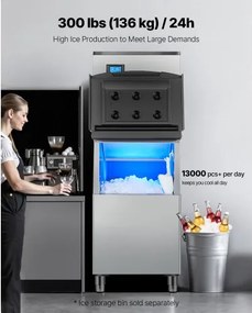 VEVOR Commercial Ice Maker 300 lbs/24 h Self-Cleaning Ice Machine - Head Only