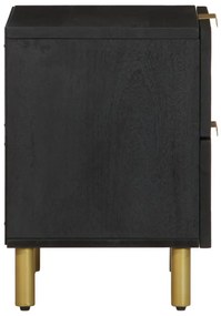 vidaXL Κομοδίνο Μαύρο 40 x 33 x 46 εκ. από Μασίφ Ξύλο Μάνγκο