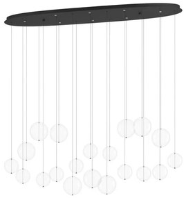 Κρεμαστό Φωτιστικό Οροφής 8xLED 5,4W Μαύρο Οβάλ Dimmable Espardello 390344 Eglo 390344 Μαύρο